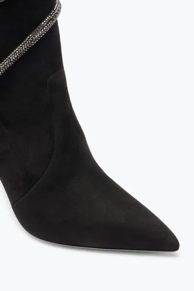 René Caovilla Cleo Crystals Black Bootie 100 In Black