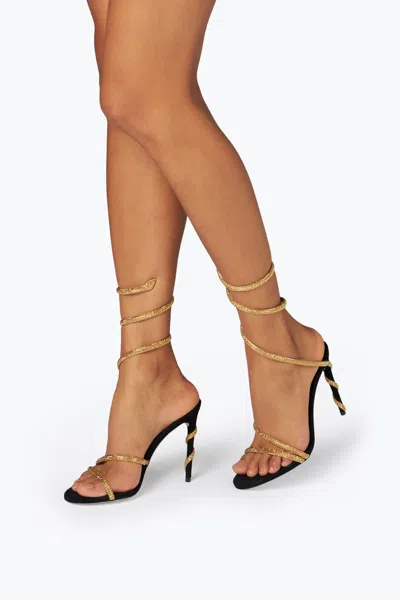 René Caovilla Crystal-embellished Stiletto Sandals With Spiraled Strap In Neutral