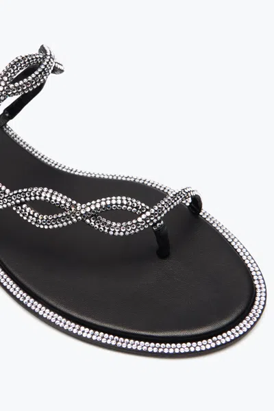 René Caovilla Rene Caovilla Black Flat Braid Sandal 10
