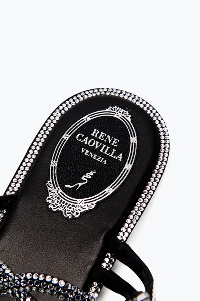 René Caovilla Rene Caovilla Black Flat Braid Sandal 10