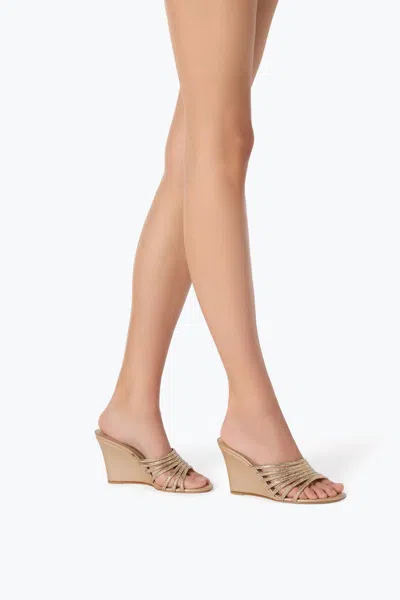René Caovilla Satin Crystal-embellished Strappy Wedge Slides