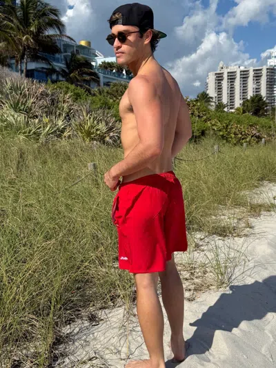 Jmp The Label Barbados Men's Swim Trunk - Red