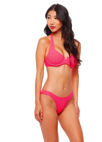 Jmp The Label Cardiff Balconette Underwire Bikini Top - Zinnia Pink In Orange