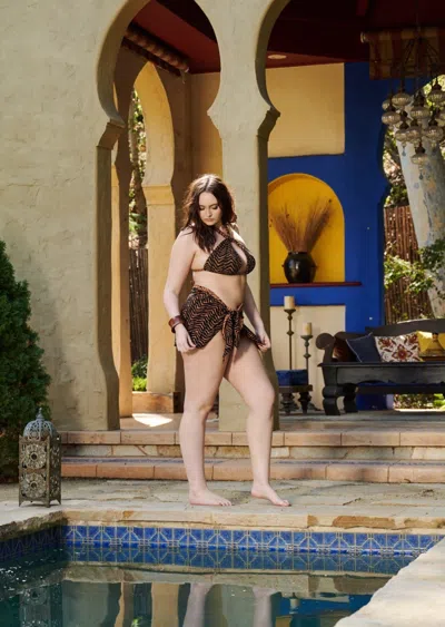 Jmp The Label Tahiti Mini Sarong Wrap Skirt - Tiger Switch Reversible Print