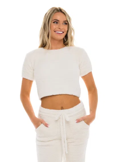 Jmp The Label Unwind Crop Top Ivory In White