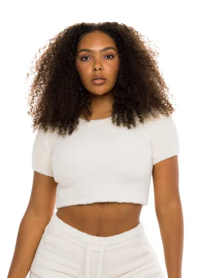 Jmp The Label Unwind Crop Top Ivory In White