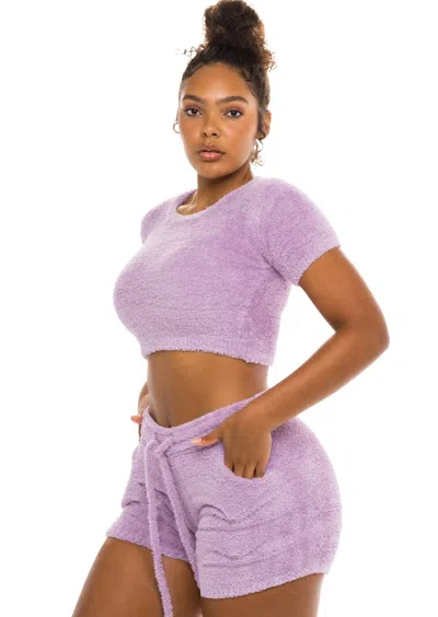 Jmp The Label Unwind Crop Top Lavender In Purple