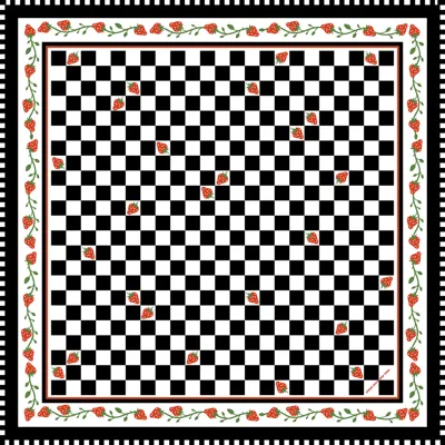 Jessie Zhao New York Double Sided Silk Scarf Of Checkerboard Imagination