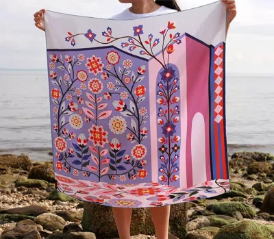 Jessie Zhao New York Double Sided Wool Silk Scarf Of Flower Imagination