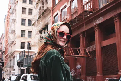 Jessie Zhao New York Double Sided Silk Scarf Of Green Wonderland