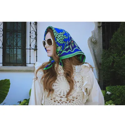 Jessie Zhao New York Double Sided Silk Scarf Of Leopards In The Verdant Wild - Large