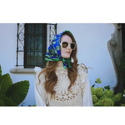 Jessie Zhao New York Double Sided Silk Scarf Of Leopards In The Verdant Wild - Large