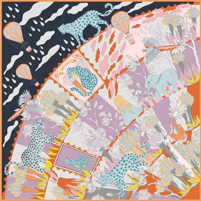 Jessie Zhao New York Double Sided Silk Scarf Of World Travel