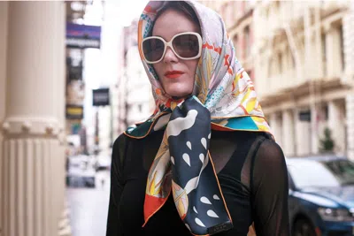 Jessie Zhao New York Double Sided Silk Scarf Of World Travel