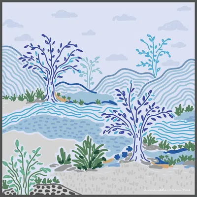 Jessie Zhao New York Double Sided Wool Silk Scarf In After Sunset In Neutral