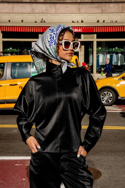 Jessie Zhao New York Double Sided Wool Silk Scarf In After Sunset In Neutral