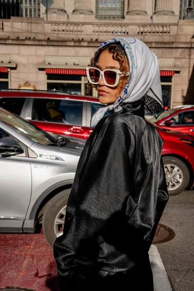 Jessie Zhao New York Double Sided Wool Silk Scarf In After Sunset In Neutral