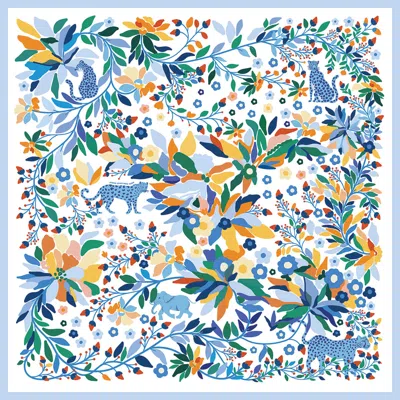 Jessie Zhao New York Double Sided Wool Silk Scarf Of Day Jungle Reverie