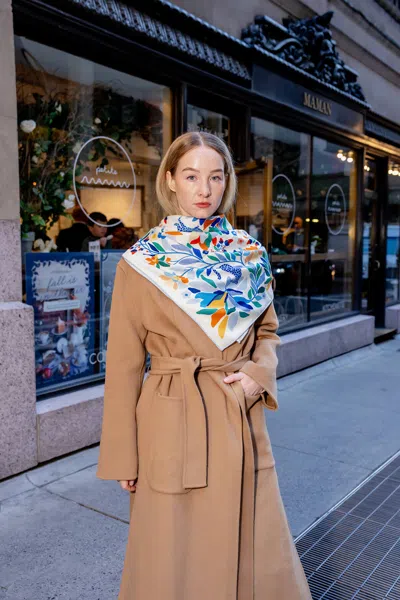 Jessie Zhao New York Double Sided Wool Silk Scarf Of Day Jungle Reverie