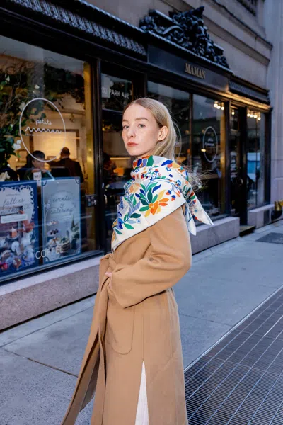 Jessie Zhao New York Double Sided Wool Silk Scarf Of Day Jungle Reverie