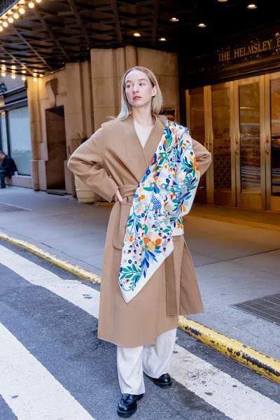 Jessie Zhao New York Double Sided Wool Silk Scarf Of Day Jungle Reverie