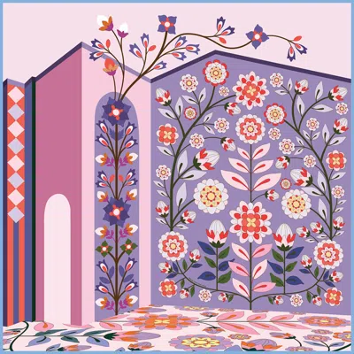 Jessie Zhao New York Double Sided Wool Silk Scarf Of Flower Imagination