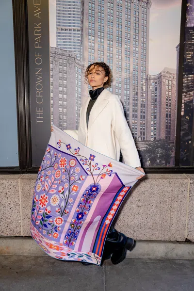 Jessie Zhao New York Double Sided Wool Silk Scarf Of Flower Imagination