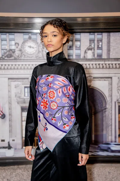 Jessie Zhao New York Double Sided Wool Silk Scarf Of Flower Imagination