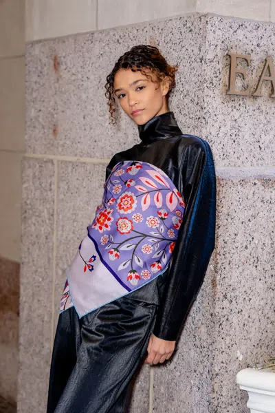 Jessie Zhao New York Double Sided Wool Silk Scarf Of Flower Imagination