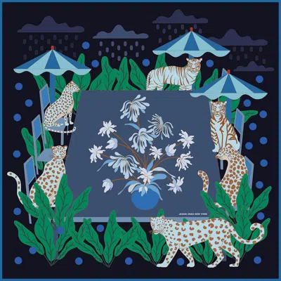 Jessie Zhao New York Double Sided Wool Silk Scarf Of Night Banquet