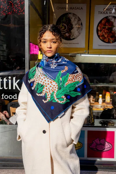 Jessie Zhao New York Double Sided Wool Silk Scarf Of Night Banquet