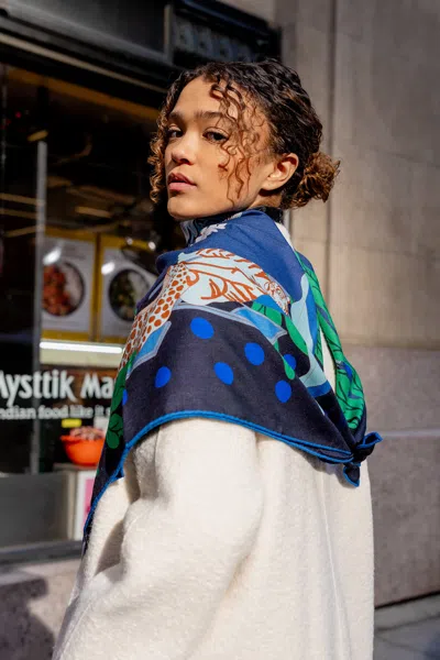 Jessie Zhao New York Double Sided Wool Silk Scarf Of Night Banquet