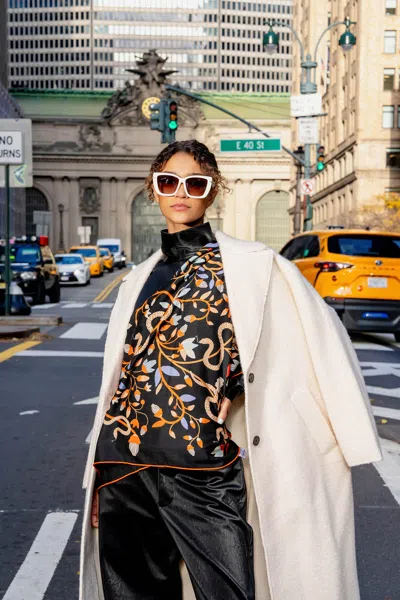 Jessie Zhao New York Double Sided Wool Silk Scarf Of Night's Enchanted Garden