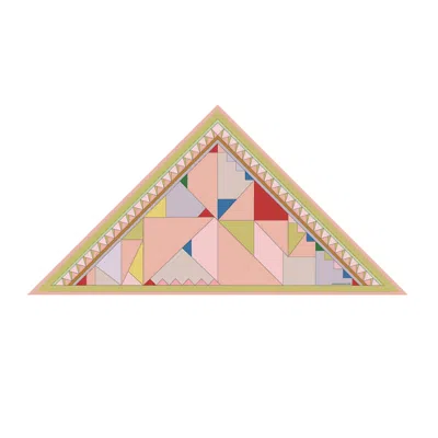 Jessie Zhao New York Double Sided Wool Silk Triangle Scarf Of Color Recombination In Neutral