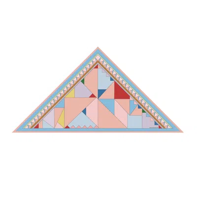Jessie Zhao New York Double Sided Wool Silk Triangle Scarf Of Color Recombination In Neutral
