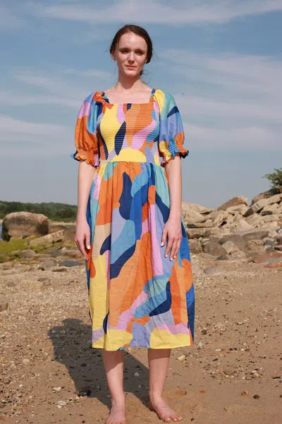 Jessie Zhao New York Women's Tropical Love Smocked Midi Dress In Multi