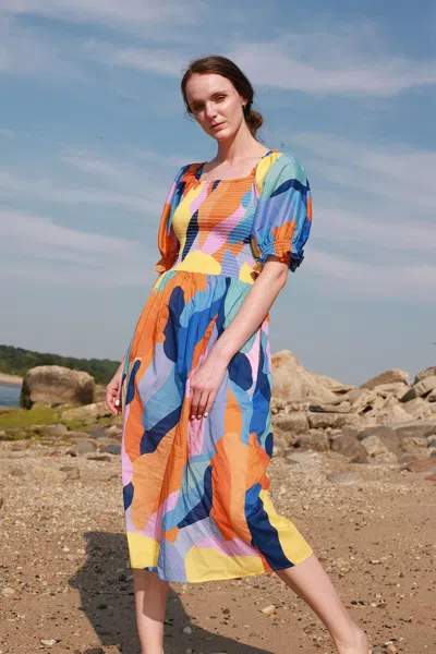 Jessie Zhao New York Women's Tropical Love Smocked Midi Dress In Multi