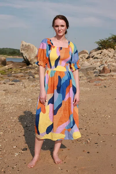 Jessie Zhao New York Women's Tropical Love Smocked Midi Dress In Multi