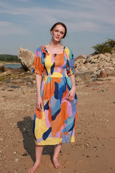 Jessie Zhao New York Women's Tropical Love Smocked Midi Dress In Multi