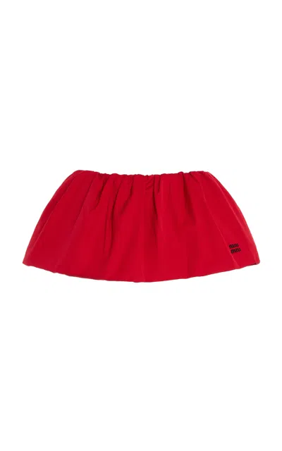 Miu Miu Poplin Mini Flared Skirt With Side Pockets