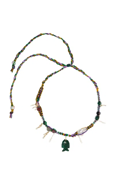 Joie Digiovanni Green With Envy 18k Yellow Gold Multi-stone Necklace
