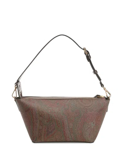 Etro Trapezoidal Shoulder Bag Shoulder Bags Brown
