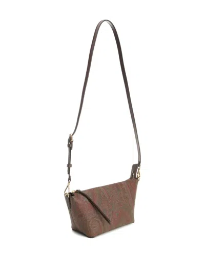 Etro Trapezoidal Shoulder Bag Shoulder Bags Brown