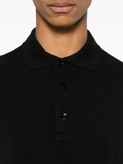 Tom Ford Mens Black Short-sleeve Lyocell-cotton Piquet Polo Shirt