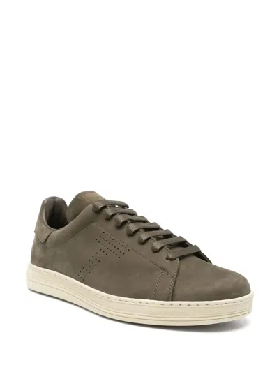 Tom Ford Khaki Nubuck Warwick Sneakers In Multi