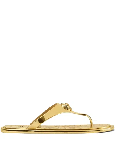 Versace Alia Slides In Gold