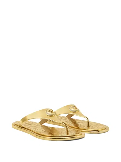 Versace Alia Slides In Gold