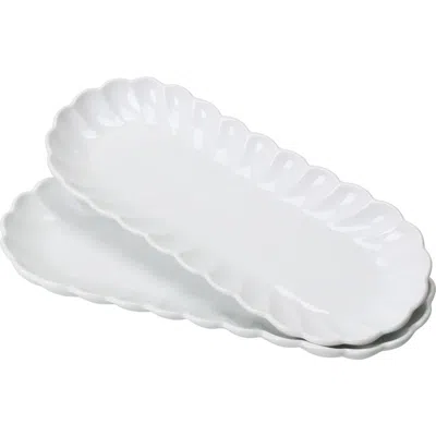 Bia Cordon Bleu Petal Oblong 2-pc. Platters Set, Service For 2