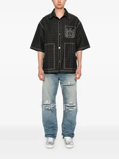 Amiri Men's Ma Quad Work Shirt In Gray