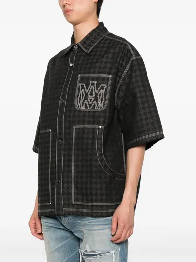 Amiri Men's Ma Quad Work Shirt In Gray
